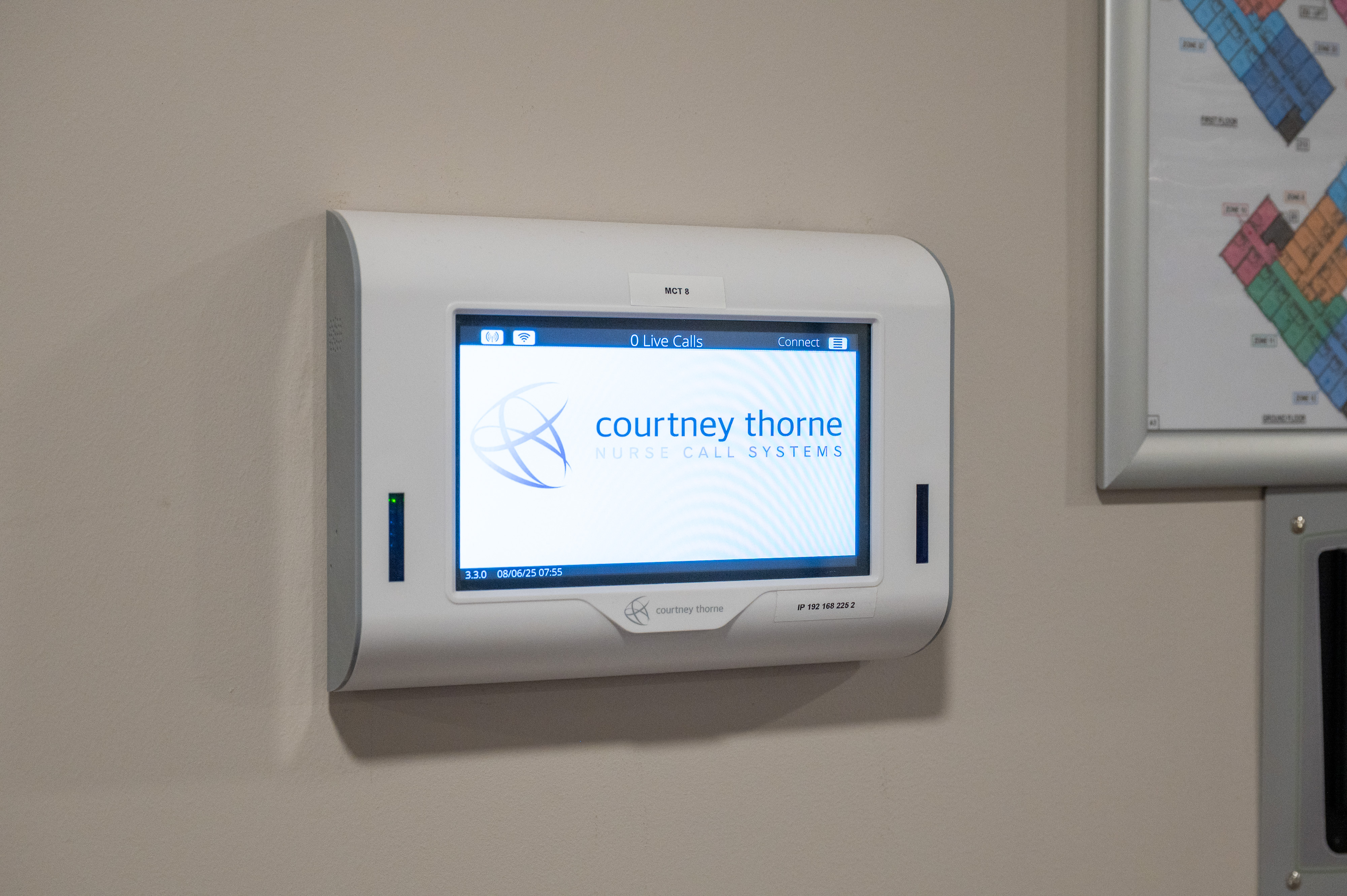 The central nurse call display reading 0 Live Calls at Bancroft Care Centre
